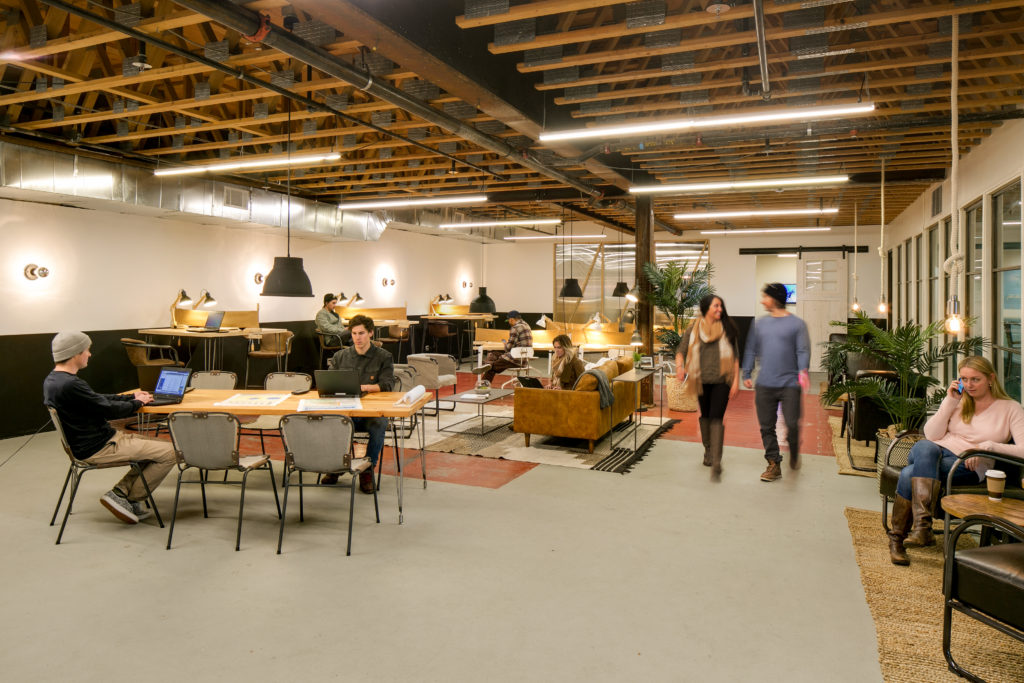 Coworkers at The Fort in a workspace
