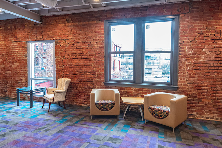 Sitting area at Back Office Studio