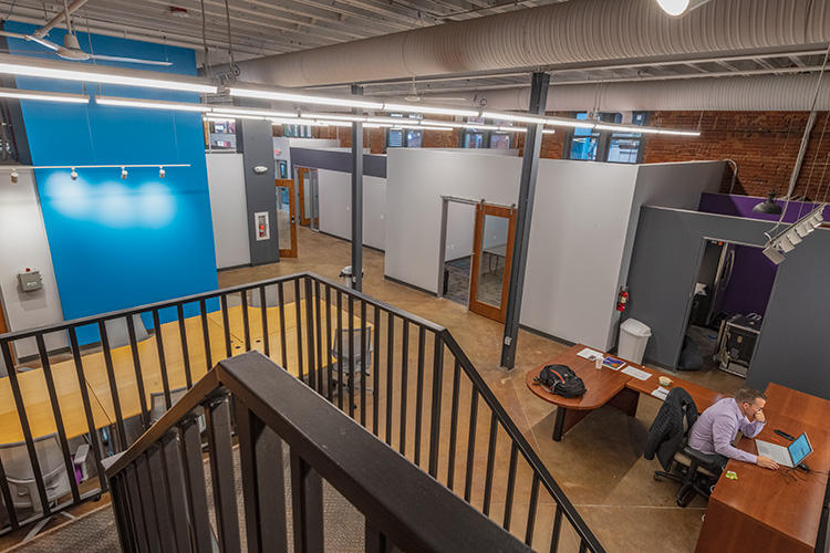 A view of Back Office Studio coworking space